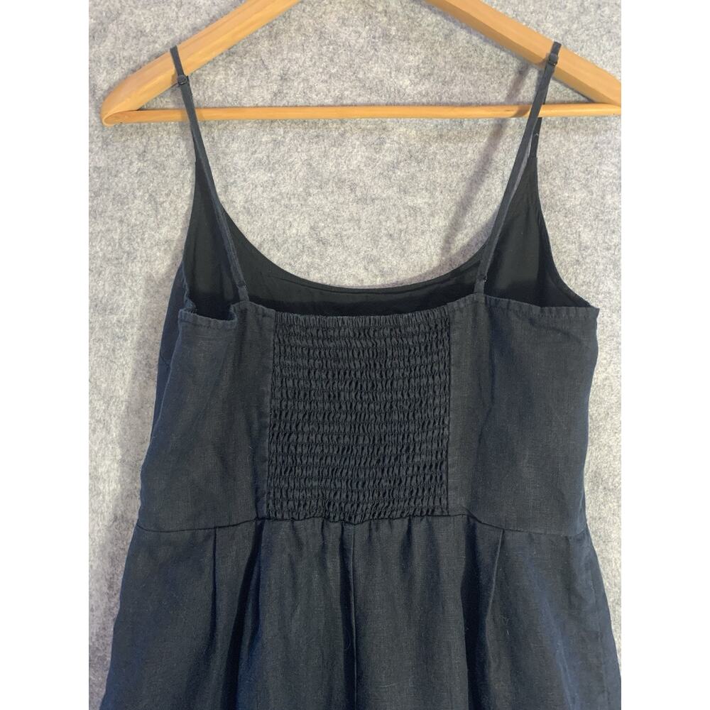 Quince 100% European Linen Scoop Neck Midi Dress Women Size S Black Summer - Picture 8 of 12